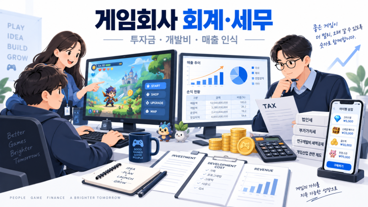 게임회사 회계·세무처리, 투자금·개발비·게임머니 매출은 어떻게 잡을까요?