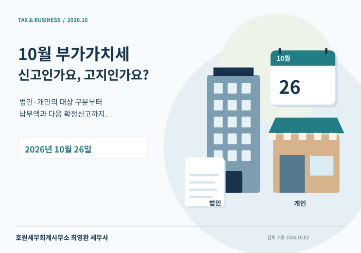 개인 일반과세자·법인의 예정신고와 고지납부 기준