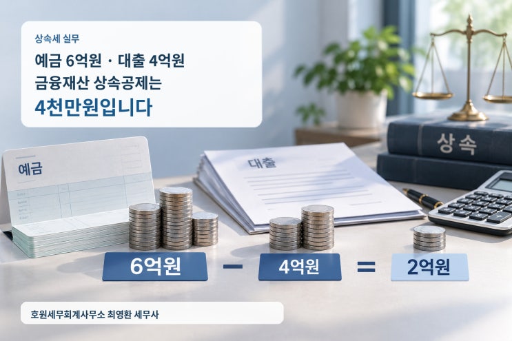 예금과 은행대출이 함께 있는 상속 : 금융재산 상속공제 계산법