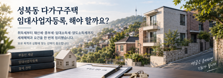 기존 다가구주택의 등록 유형과 취득세·재산세·종부세·소득세·양도세 판단 기준