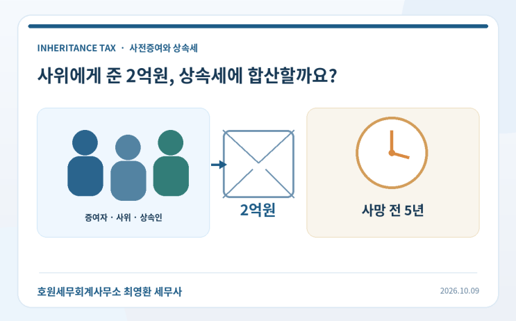 사위에게 미리 증여한 재산 : 상속세 합산기간과 증여세액공제