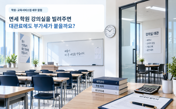 면세 학원이 강의실을 대관할 때 부가세를 구분하는 기준