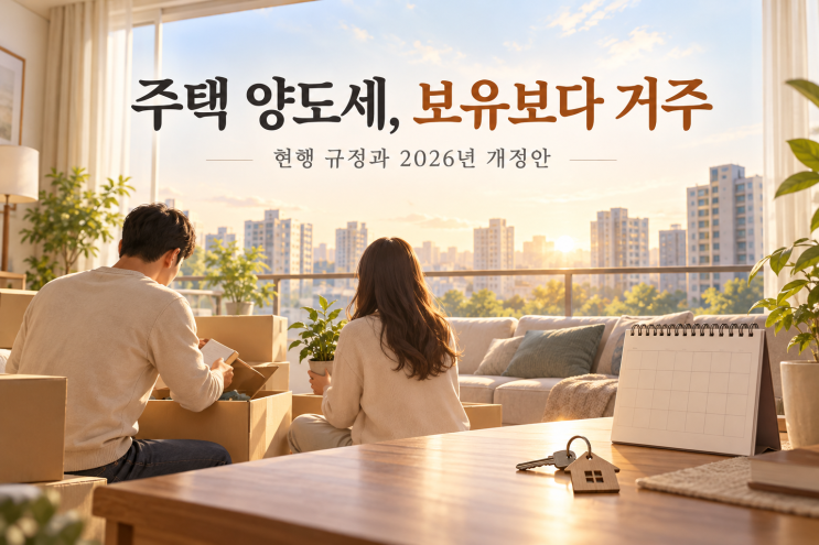 주택 양도세의 거주기간별 공제와 특례 양도기한 : 2026년 시행 규정·정부 개정안