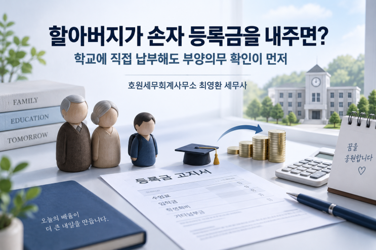 할아버지가 손자 대학등록금을 직접 내주면 증여세가 없나요?