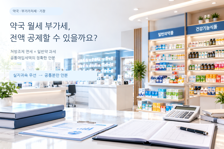 약국 임차료 부가세, 처방조제와 일반약 판매를 함께 한다면 전부 공제할 수 있나요?
