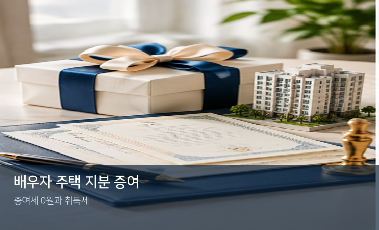 배우자에게 아파트 지분 6억원을 증여하면 증여세와 취득세는 각각 얼마인가요?